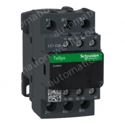 LC1D38F7C TeSys Deca Contactor, 3 Pole (3NO), AC-3/AC-3e, <=440V, 38A, 110VAC, Screw Terminal