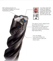 Four-pit 5 series electric hammer drill bit 14x100x160