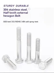 Half thread external hexagonal bolt M6*45