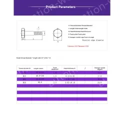 Half thread external hexagonal bolt M8*45